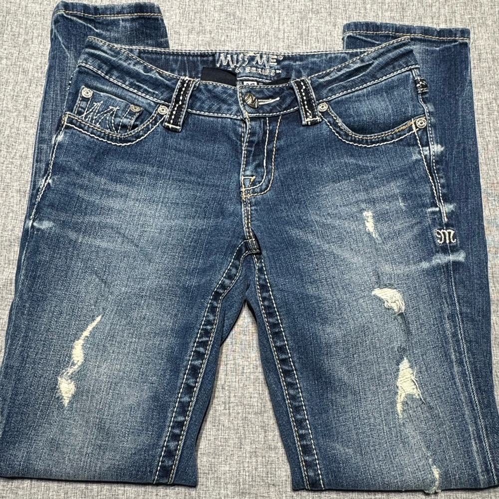 Miss Me The M Series Distressed Skinny Jeans Size 27 - Picture 2 of 8